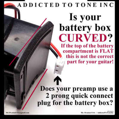 Ovation CURVED Lid ZG8800509 9v Battery Compartment / 2 prong quick connect plug for OP4CT image 2