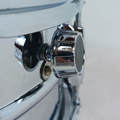 Ludwig Steel Rocker 8Lug Snare Drum 80s 5x14"Vintage Chrome Black/White #841176 image 5