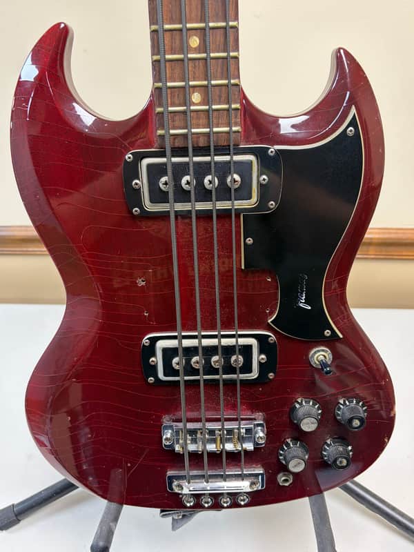 Framus Vintage Framus S-375 SG Bass Short-scale w/set-in neck. Early 1970’s - Cherry image 1