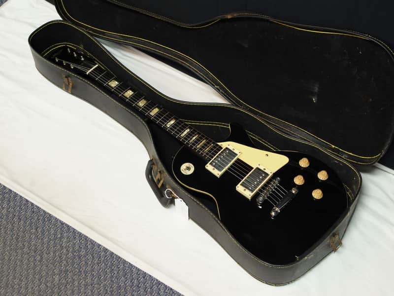 Matsumoku Memphis electric guitar used - black - with case - Single Cut style - vintage image 1