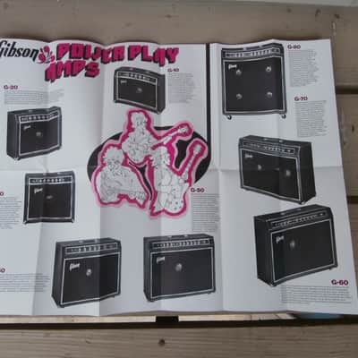 Vintage 1972 Gibson Power Play G-Series Amplifiers Fold Out Catalog! Rare, Original Case Candy! image 1
