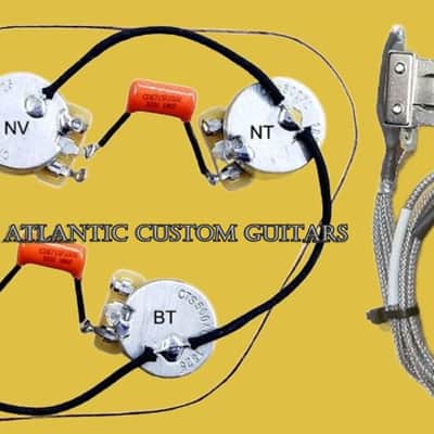 Atlantic Custom Guitars Premium Full Wiring Harness for Gibson Les Paul with Custom 525k CTS Pots image 1