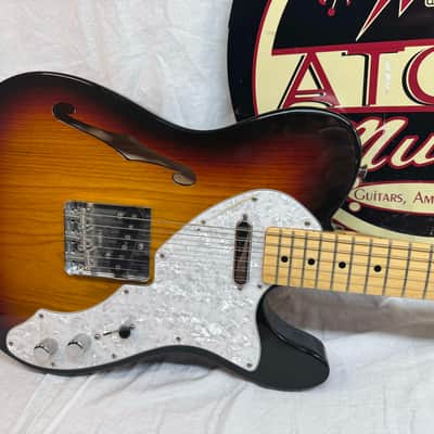 Fender Classic Series '69 Telecaster Thinline Guitar with Case 2009 - 3-Color Sunburst / Maple neck image 4