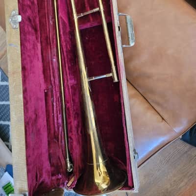 Vintage York USA Bb Tenor Trombone w/ Original Tweed Case – 7" Bell image 20