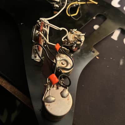 Fender Stratocaster SSS Pickguard W/Electronics & Two Alnico 5 Single Coils - Black image 2