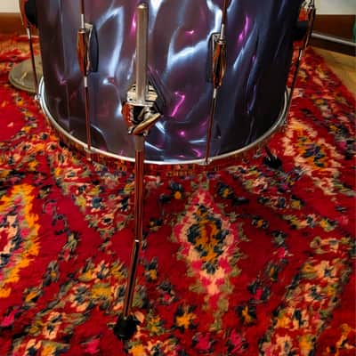 Gretsch 14"x16" FLOOR TOM w/Legs USA Custom Heritage Lugs - Black Satin Flame Nitron Wrap *EXCELLENT* 2024 image 9