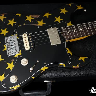 Friedman USA Custom Shop Vintage S Guitar in Black with Gold Stars image 8