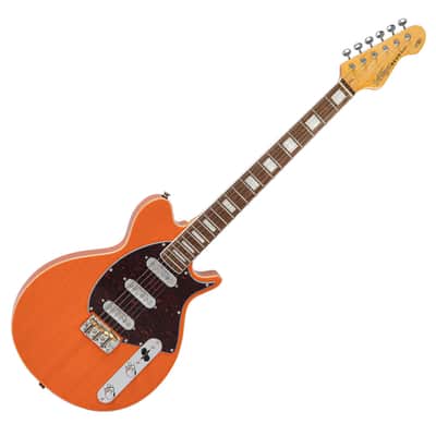 Vintage REVO Series 'Vision' Electric Guitar - Trans Orange (VRV800TO) image 4