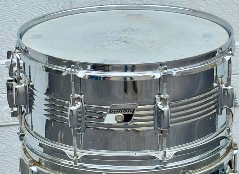 Ludwig Chrome Snare Drum 6.5 x 14" Vintage 80's Black & White Badge with Tuxedo Bag image 1