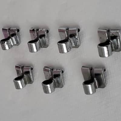 7x Vintage GRETSCH/ ROGERS Rim Clip Claw Collar Hook Round Badge Stop Sign Badge Broadkaster Holiday Dixieland Swivomatic Stage Band image 2