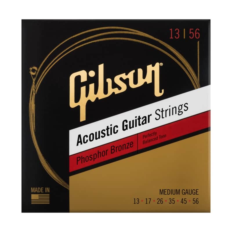 Gibson Phosphor Bronze Acoustic Guitar Strings, Medium, 13-56 image 1
