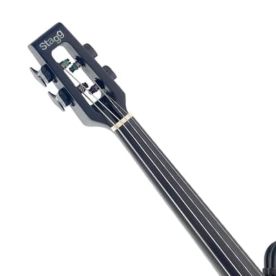 4/4 Solid Maple Electric Cello W/ Gigbag-headphone Preamp -silent Travel Cello Black image 8