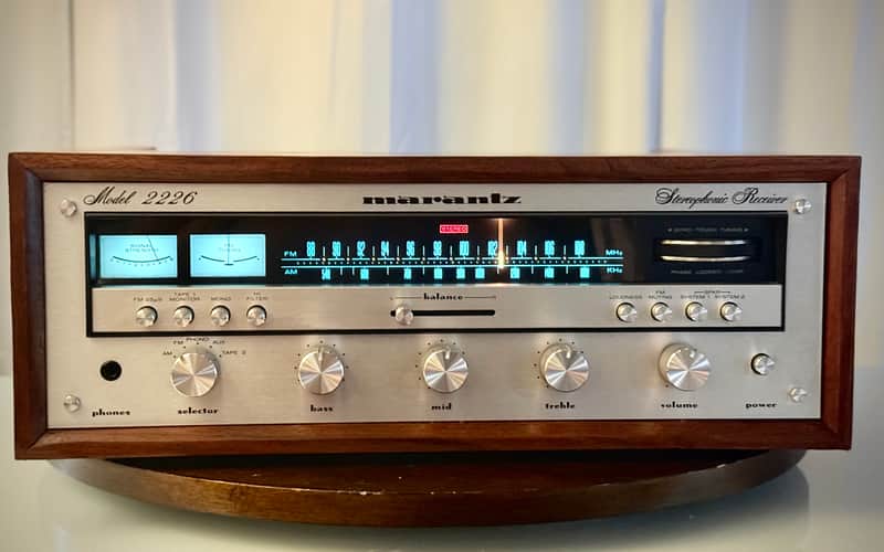 πΆβ¨ Marantz 2226 Vintage Stereo Receiver w/ Original Wood Case (WC-22) β Warm White LED, Cleaned, Tested & Working image 1