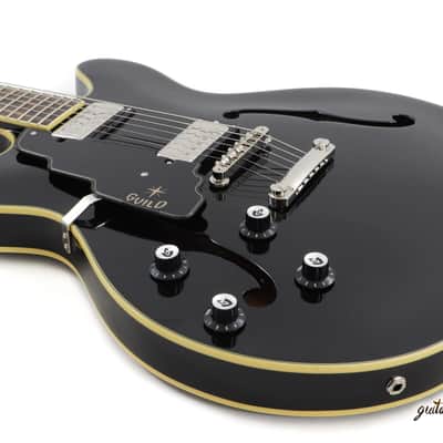 Guild Starfire IV ST LH Semi-Hollow Left-Handed Electric Guitar w/ Case - Black image 7