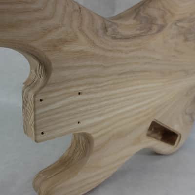 Unfinished Ash Jazz bass guitar body - fits Fender necks J1368 image 8