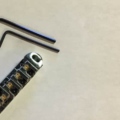 SGM Locking Bridge, Brass Roller Saddles Gibson USA Les Paul Replacement, Chrome image 1