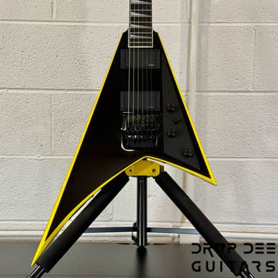 Jackson Custom Shop Randy Rhoads Electric Guitar w/ Case-Black w/ Yellow Pinstripes image 1