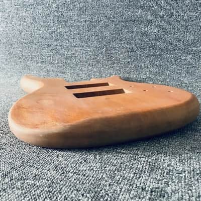 Solid Okoume Wood Bass Guitar Body image 2