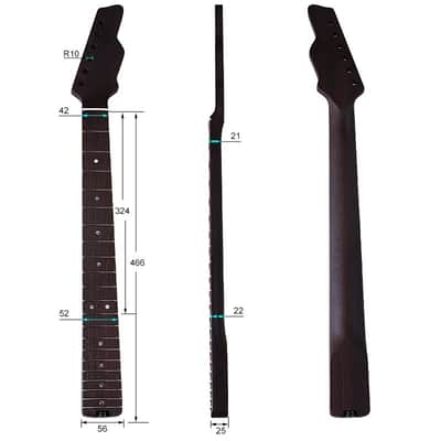 21-Fret Irregular Wenge Guitar Neck image 5