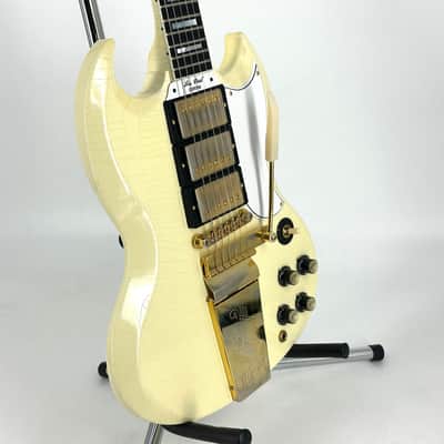 2020 Gibson Murphy Lab '63 Les Paul SG Custom with Maestro Ultra Light Aged - Classic White image 6