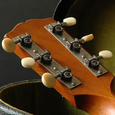 Golden Age Restoration Tuners for Solid Peghead Guitar with Square-end, Short post model: relic nickel with matte cream knobs image 2