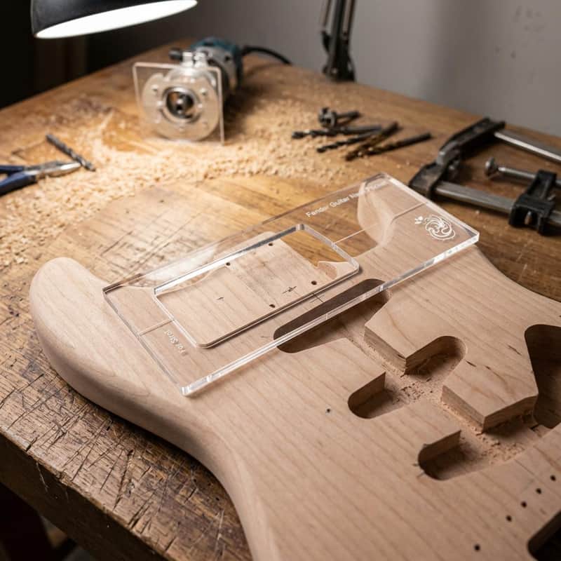 Stratocaster Neck Pocket Routing Template - Transparent 8mm Acrylic image 1