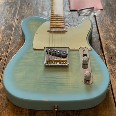 Fender Japan Limited Edition Domestic Only FSR Hybrid II Telecaster Flame Celeste Blue 2024 Collection image 1