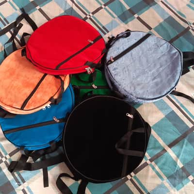 18" inch. VELVET Fabric Handmade Shaman Shamanic wooden frame drum Bag + front One Pocket , Avl. in (4) Four types Hanging belts, Choose any one drum frame bag from the pictures on display image 2