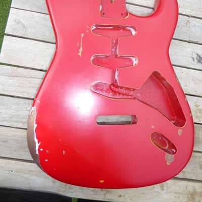 DY Guitars Gary Moore fiesta red relic strat body PRE-BUILD ORDER image 2