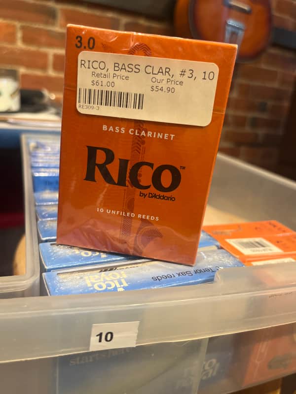 Rico 10 #3 Bass Clarinet Reeds 2025 - Wood image 1