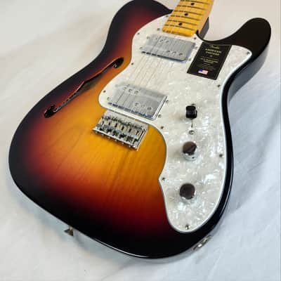 Fender American Vintage II 1972 Telecaster Thinline, Semi-Hollow Ash Body, 3-Color Sunburst, HSC image 7