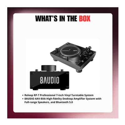 Reloop RP-7 Pro 7in Vinyl Turntable System with Amplifier and FR Speaker Bundle image 9