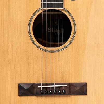 Stagg SA45 DCE-LW 45 Series Dreadnought Cutaway Acoustic-Electric Guitar image 3