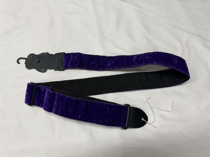 LM Crushed Velvet Purple guitar STRAP NEW - 2 inch wide - Comfortable, Soft image 1