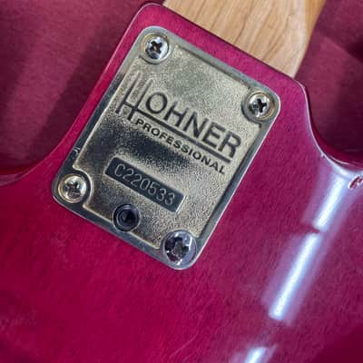 Hohner JJ Bass w/ Preamp Squier neck and Upgraded Bridge - Red Flame image 8