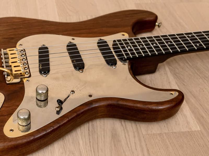 1980s Moon Custom Guitars S-Style Walnut & Ebony Superstrat w