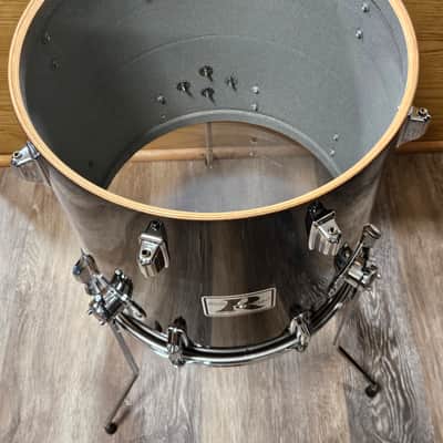 Vintage Rogers Big R 16x16 Floor Tom Black Wrap Late 1970s Granitone Interior USA Nice! image 9
