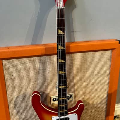Vintage 1970s Hondo II HRB-2S Rickenbacker 4001 Fireglo Sunburst Bass Guitar image 10
