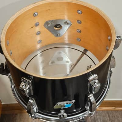 Vintage Ludwig 8x12 Tom Black Cortex 6-Ply Blue/Olive Badge Modular Mount image 8