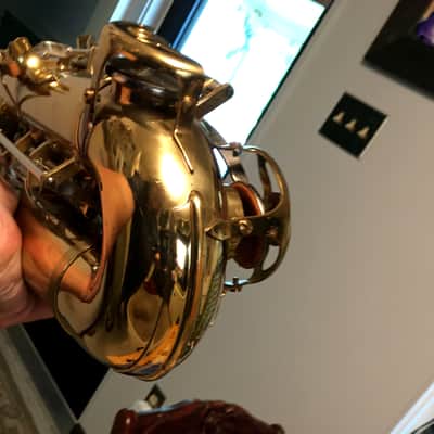 SUMMER DEAL PRO VERSION "MADE EXPRESSLY" FOR F. E. OLDS EARLY L.A PARISIAN ALTO SAXOPHONE (NOT "AMBASSADOR" CHEAP LATER ONE) ORIGINAL LACQUER NEWER PADS BRILHART MPC , NICE CASE, EXTRAS made france image 14