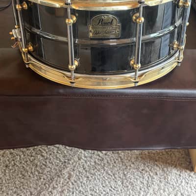 Pearl SF1465 14x6.5" Steve Ferrone Signature Brass Snare Drum with Brass Hardware 2000s - Black Nickel Over Brass image 5