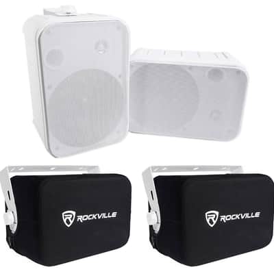 2 Rockville 6.5" 500w Outdoor Speakers+Waterproof Covers For Restaurant/Bar/Cafe image 1