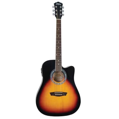 Washburn WA90CEVSB Vintage Series Dreadnought A/E Vintate Sunburst - Open Box image 2