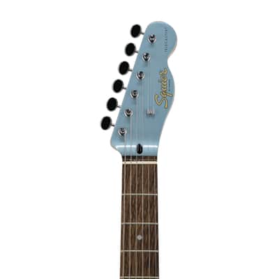 Squier FSR Cabronita Thinline Telecaster Electric Guitar, Laurel FB, Ice Blue Metallic image 7