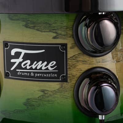 Fame Fortress Studio Shell Set Green Burst - Drum Shell Set image 5