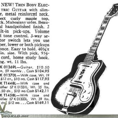 Kay Silvertone Thin Twin Model 1369L 1957 Sunburst Lacquer image 5