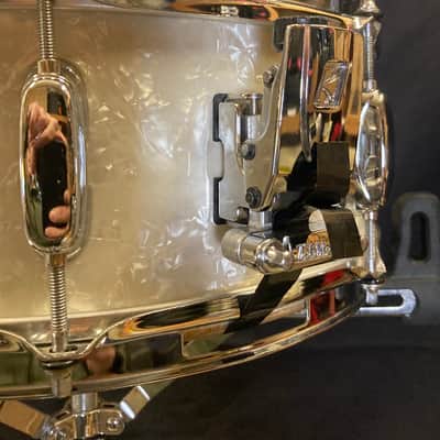 Tama - 5x14" Rockstar Series Mahogany, 8-Lug Snare Drum 1992–1997 - White Marine Pearl image 8