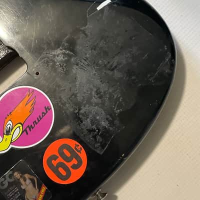 1980's Korean Kramer Striker 100st Black Single Pickup Guitar Body Floyd Ready Buffy Graphic image 18