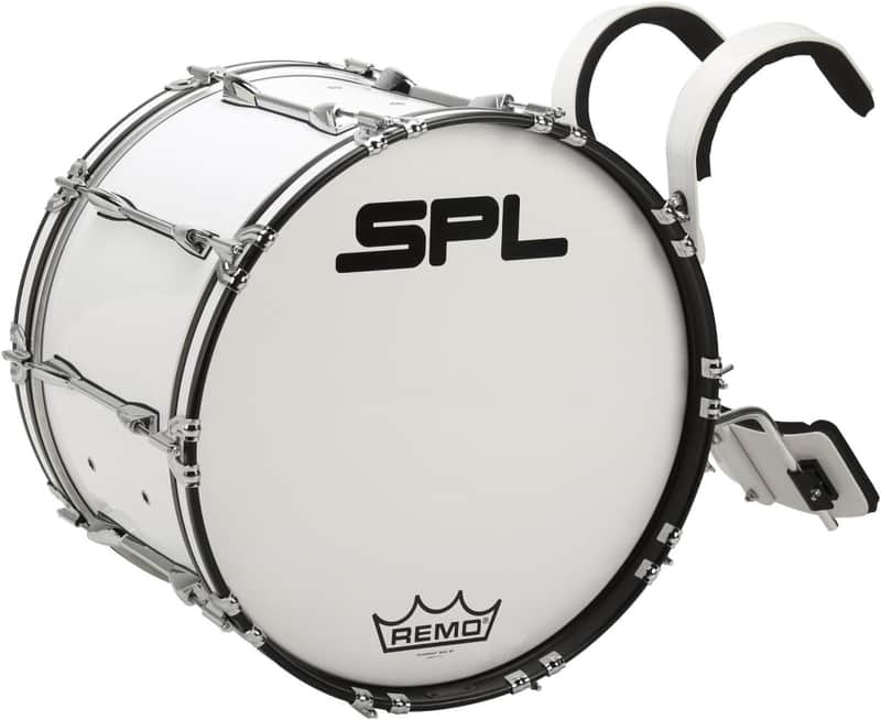 Sound Percussion Labs MBD2214XWH 22x14" Birch Marching Bass Drum with Carrier image 1