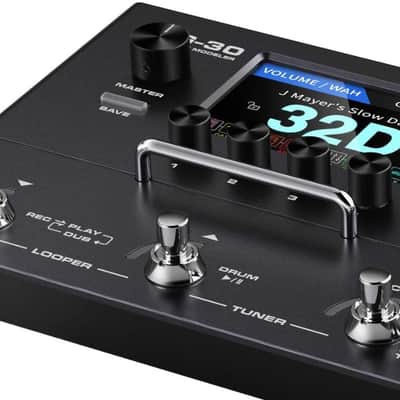 NUX MG30 Guitar Multi-Effects Pedal Guitar/Bass/Acoustic Amp Modeler Bundle with 2x Roxtone Premium Instrument Cables, 2x Flat Patch Cables, and 1x Levy’s Polypropylene Strap image 3